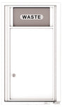 Versatile Front Loading Single Column Small Trash Receptacle Recycling Bin-White (WH)