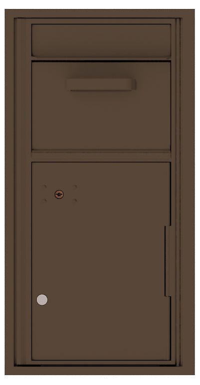 Versatile Front Loading Single Column Mailbox Collection Drop Box with Pull Down Hopper - 4C09S-HOP-Antique Bronze (AB)