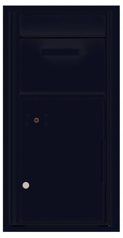 Versatile Front Loading Single Column Mailbox Collection Drop Box with Pull Down Hopper - 4C09S-HOP-Black (BK)