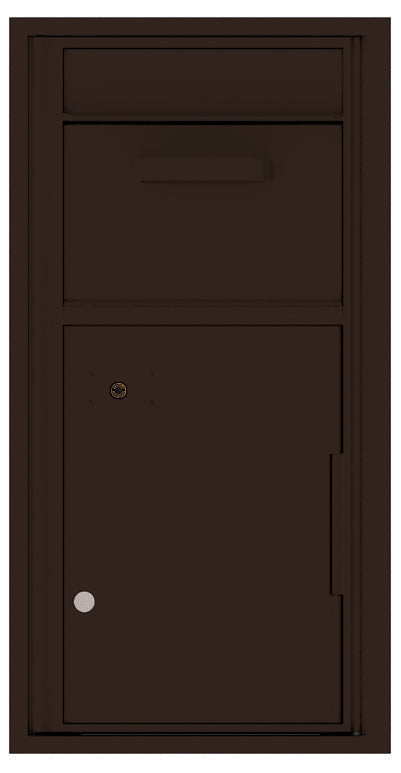 Versatile Front Loading Single Column Mailbox Collection Drop Box with Pull Down Hopper - 4C09S-HOP-Dark Bronze (DB)