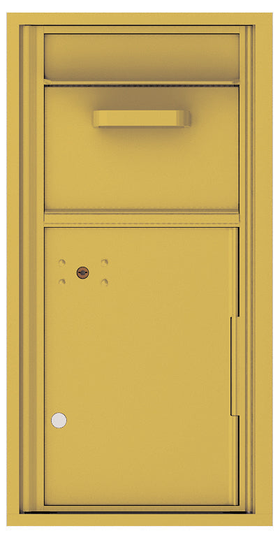 Versatile Front Loading Single Column Mailbox Collection Drop Box with Pull Down Hopper - 4C09S-HOP-Gold Speck (GS)