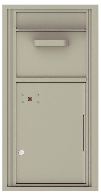 Versatile Front Loading Single Column Mailbox Collection Drop Box with Pull Down Hopper - 4C09S-HOP-Postal Grey (PG)