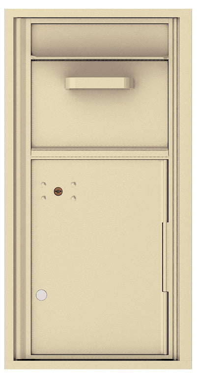 Versatile Front Loading Single Column Mailbox Collection Drop Box with Pull Down Hopper - 4C09S-HOP-Sandstone (SD)