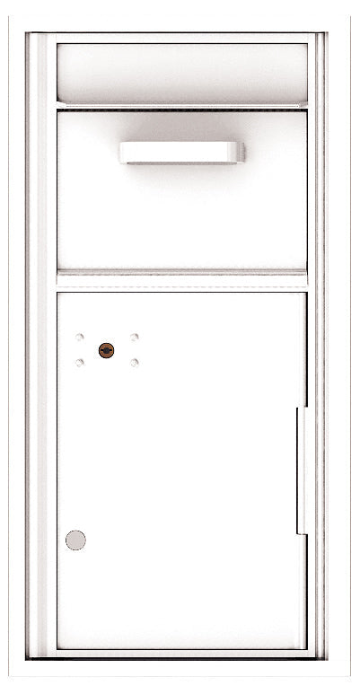 Versatile Front Loading Single Column Mailbox Collection Drop Box with Pull Down Hopper - 4C09S-HOP-White (WH)