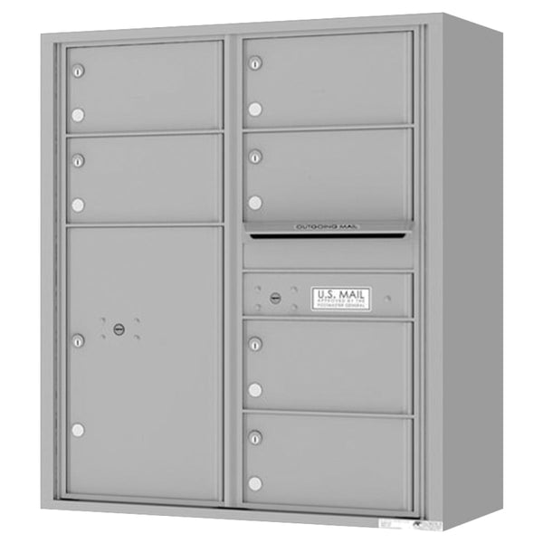 Florence 4C Horizontal Mailbox - 6 Doors, 1 Parcel Locker - 10 Doors High Private Access