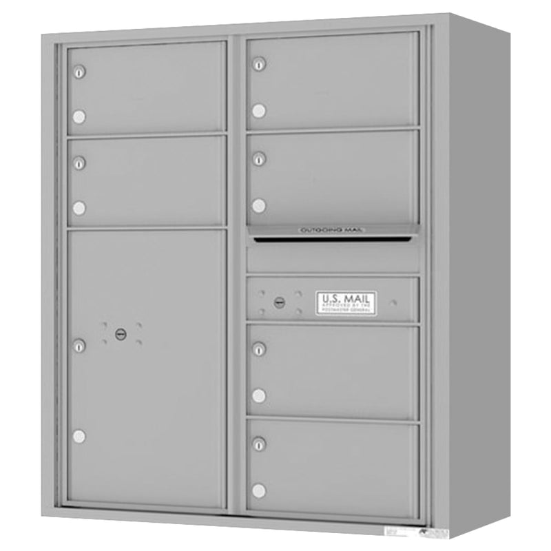 Florence 4C Horizontal Mailbox - 6 Doors, 1 Parcel Locker - 10 Doors High Private Access