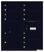 Versatile Front Loading Double Column Commercial Mailbox with 6 Tenant Compartments and 1 Parcel Locker-Black (BK)