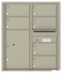 Versatile Front Loading Double Column Commercial Mailbox with 6 Tenant Compartments and 1 Parcel Locker-Postal Grey (PG)