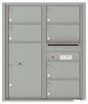 Versatile Front Loading Double Column Commercial Mailbox with 6 Tenant Compartments and 1 Parcel Locker-Silver Speck (SS)