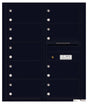 Versatile Front Loading Double Column Commercial Mailbox with 9 Tenant Compartments and Outgoing Mail Slot-Black (BK)