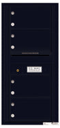 Versatile Front Loading Single Column Commercial Mailbox with 4 Tenant Compartments and Outgoing Mail Slot-Black (BK)