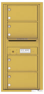 Versatile Front Loading Single Column Commercial Mailbox with 4 Tenant Compartments and Outgoing Mail Slot-Gold Speck (GS)