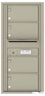 Versatile Front Loading Single Column Commercial Mailbox with 4 Tenant Compartments and Outgoing Mail Slot-Postal Grey (PG)