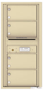 Versatile Front Loading Single Column Commercial Mailbox with 4 Tenant Compartments and Outgoing Mail Slot-Sandstone (SD)