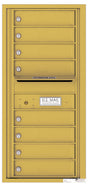 Versatile Front Loading Single Column Commercial Mailbox with 8 Tenant Compartments and Outgoing Mail Slot-Gold Speck (GS)