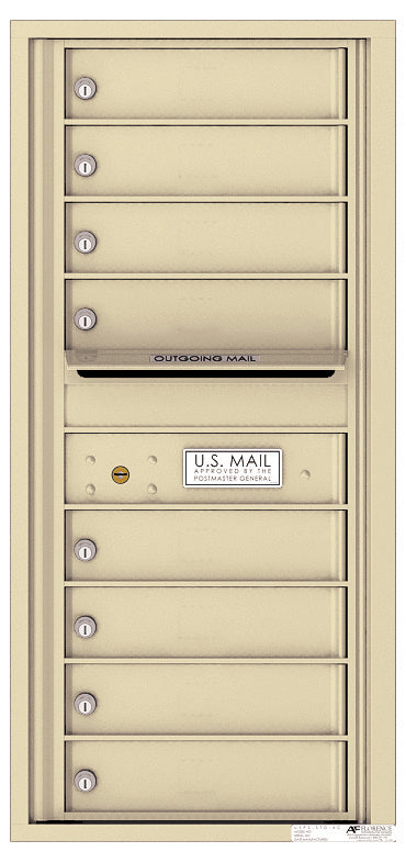 Versatile Front Loading Single Column Commercial Mailbox with 8 Tenant Compartments and Outgoing Mail Slot-Sandstone (SD)
