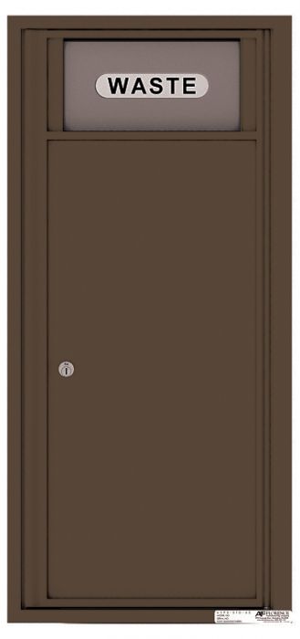 Versatile Front Loading Single Column Medium Size Trash Receptacle Recycling Bin-Antique Bronze (AB)