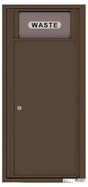 Versatile Front Loading Single Column Medium Size Trash Receptacle Recycling Bin-Antique Bronze (AB)