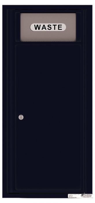 Versatile Front Loading Single Column Medium Size Trash Receptacle Recycling Bin-Black (BK)