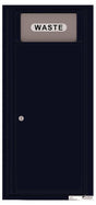 Versatile Front Loading Single Column Medium Size Trash Receptacle Recycling Bin-Black (BK)