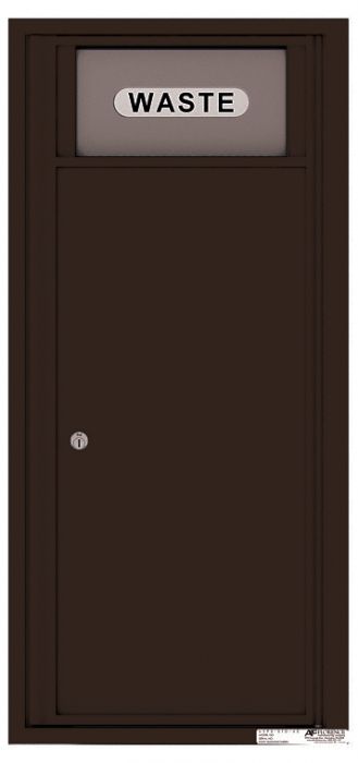 Versatile Front Loading Single Column Medium Size Trash Receptacle Recycling Bin-Dark Bronze (DB)