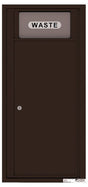 Versatile Front Loading Single Column Medium Size Trash Receptacle Recycling Bin-Dark Bronze (DB)