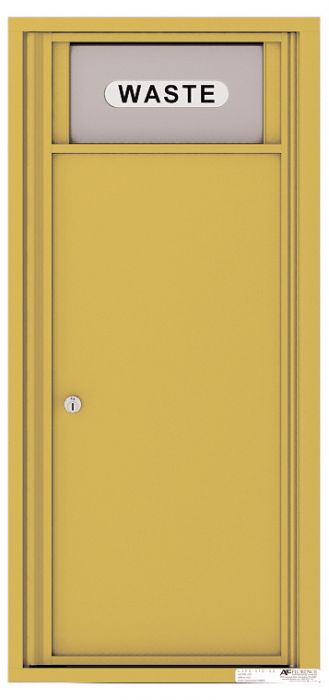 Versatile Front Loading Single Column Medium Size Trash Receptacle Recycling Bin-Gold Speck (GS)