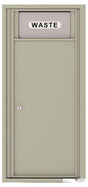Versatile Front Loading Single Column Medium Size Trash Receptacle Recycling Bin-Postal Grey (PG)