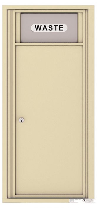 Versatile Front Loading Single Column Medium Size Trash Receptacle Recycling Bin-Sandstone (SD)