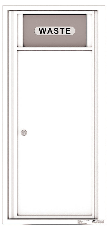 Versatile Front Loading Single Column Medium Size Trash Receptacle Recycling Bin-White (WH)