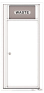 Versatile Front Loading Single Column Medium Size Trash Receptacle Recycling Bin-White (WH)