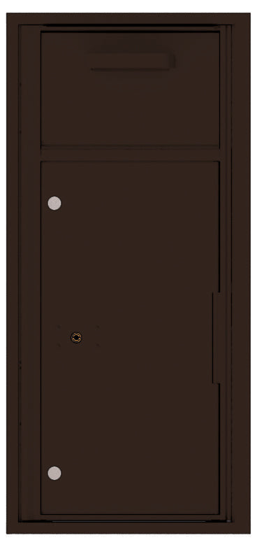 Versatile Front Loading Single Column Mailbox Collection Drop Box with Pull Down Hopper - 4CADS-HOP-Dark Bronze (DB)