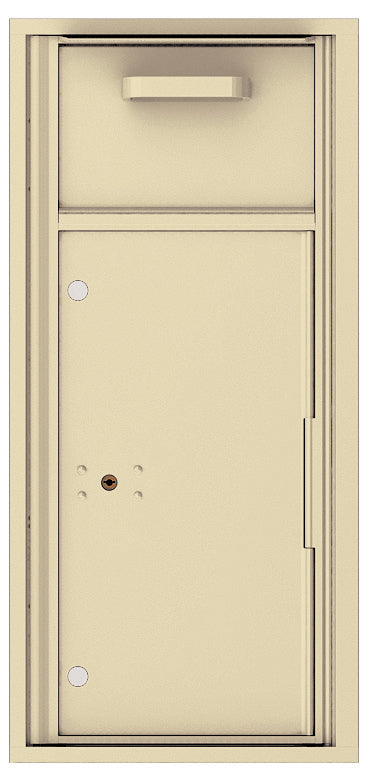 Versatile Front Loading Single Column Mailbox Collection Drop Box with Pull Down Hopper - 4CADS-HOP-Sandstone (SD)