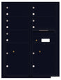 Versatile Front Loading Single Column Commercial Mailbox with 9 Tenant Doors and Outgoing Mail Slot-Black (BK)