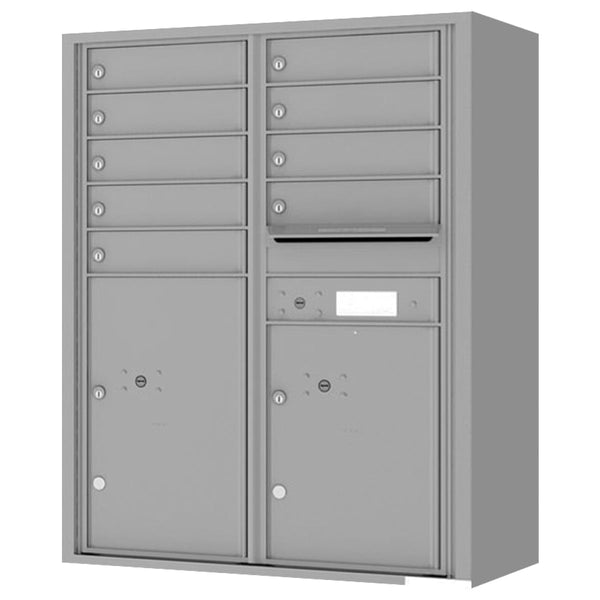 Florence 4C Horizontal Mailbox - 9 Doors, 2 Parcel Lockers - 11 Doors High Private Access