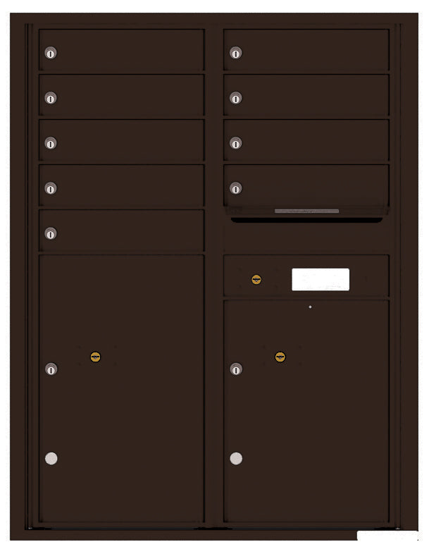 Versatile Front Loading Double Column Commercial Mailbox with 9 Tenant Doors and 2 Parcel Lockers-Dark Bronze (DB)