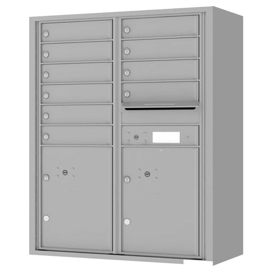 Florence 4C Horizontal Mailbox - 10 Doors, 2 Parcel Lockers - 11 Doors High Private Access