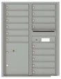 Versatile Front Loading Double Column Commercial Mailbox with 15 Tenant Doors and 1 Parcel Locker-Silver Speck (SS)