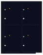 Versatile Front Loading Fully Recessed Single Column Commercial Mailbox with 2 Extra-Large Parcel Lockers-Black (BK)