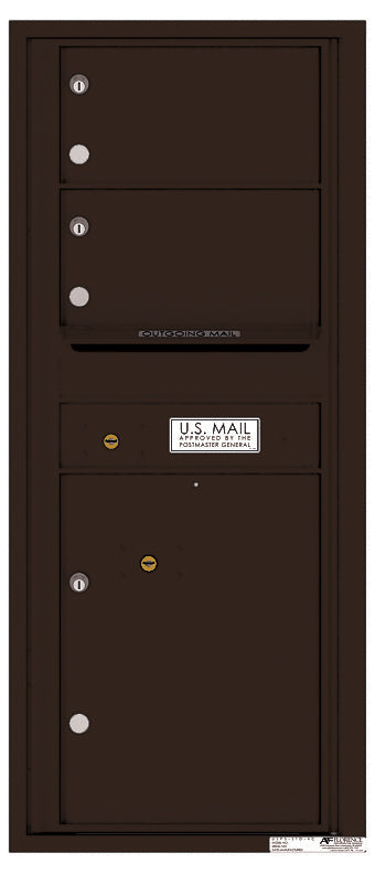 Versatile Front Loading Single Column Mailbox Collection Drop Box with Pull Down Hopper - 4C11S-02-Dark Bronze (DB)