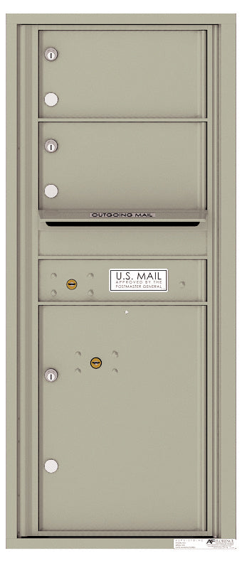 Versatile Front Loading Single Column Mailbox Collection Drop Box with Pull Down Hopper - 4C11S-02-Postal Grey (PG)