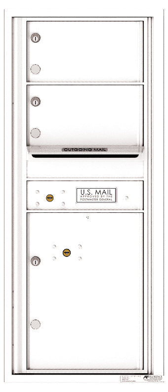 Versatile Front Loading Single Column Mailbox Collection Drop Box with Pull Down Hopper - 4C11S-02-White (WH)