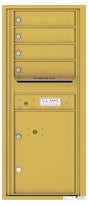 Versatile Front Loading Single Column Commercial Mailbox with 4 Tenant Doors and 1 Parcel Locker-Gold Speck (GS)