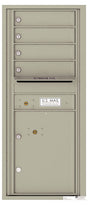 Versatile Front Loading Single Column Commercial Mailbox with 4 Tenant Doors and 1 Parcel Locker-Postal Grey (PG)