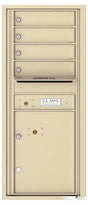 Versatile Front Loading Single Column Commercial Mailbox with 4 Tenant Doors and 1 Parcel Locker-Sandstone (SD)