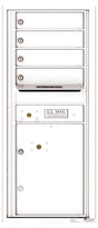 Versatile Front Loading Single Column Commercial Mailbox with 4 Tenant Doors and 1 Parcel Locker-White (WH)