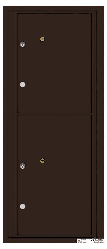Versatile Front Loading Single Column Commercial Mailbox with 2 Parcel Lockers-Dark Bronze (DB)