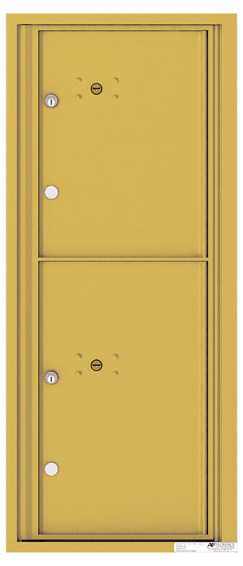 Versatile Front Loading Single Column Commercial Mailbox with 2 Parcel Lockers-Gold Speck (GS)