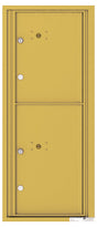 Versatile Front Loading Single Column Commercial Mailbox with 2 Parcel Lockers-Gold Speck (GS)