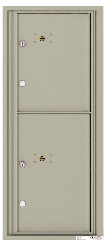 Versatile Front Loading Single Column Commercial Mailbox with 2 Parcel Lockers-Postal Grey (PG)